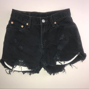 Levis 550 TM Short Shorts High Waist cut up 24X13